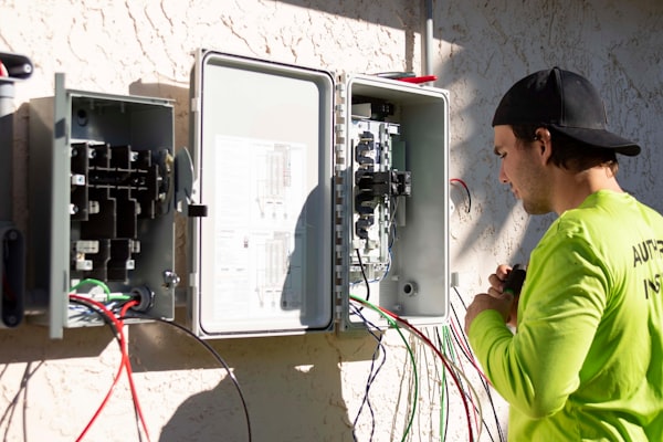 Professional electrical panel installation work