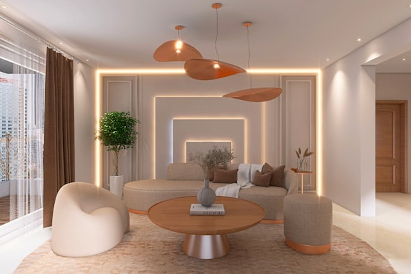 Modern room with professional lighting installation